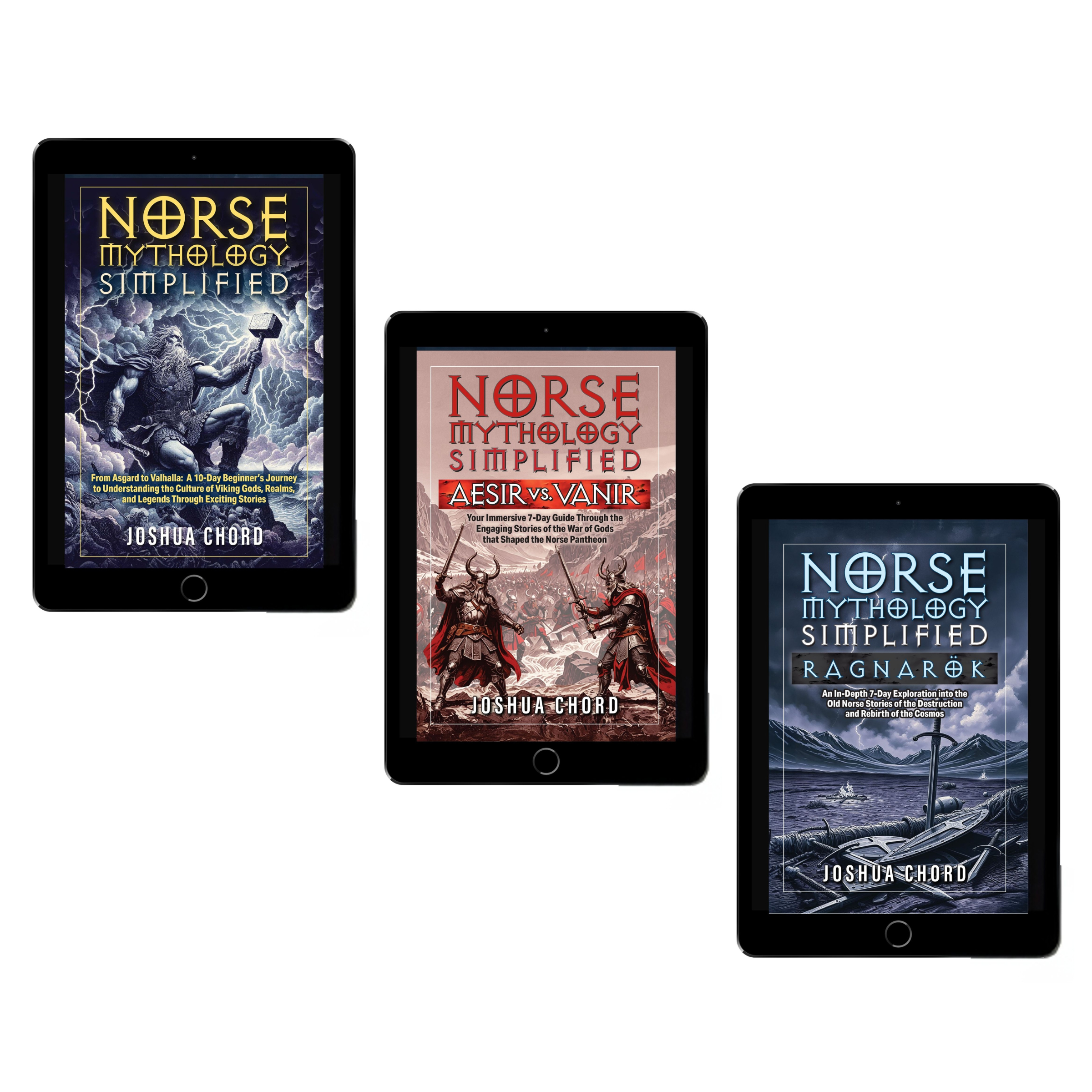 Stacked ebook bundle featuring the three Norse Mythology Simplified books